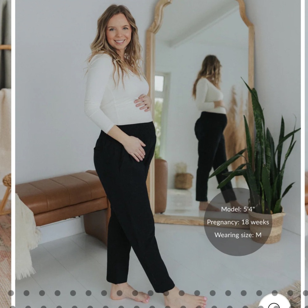 Emme Mamma Everyday Transitional Smocked Linen Pant M